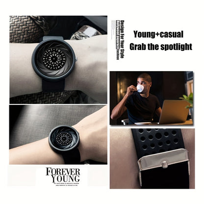 Concept Password Dial Quartz Watch for Men – Unique Fashion Wristwatch with Extra Strap & Tools, Novel Sport Design, Cool Gift Idea