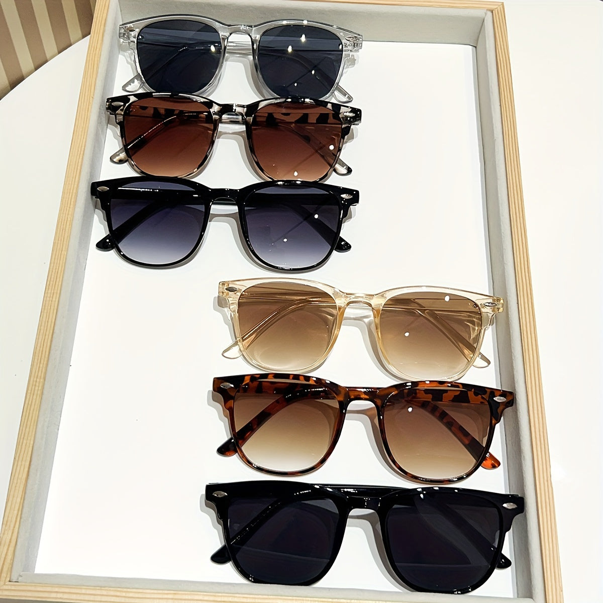 6pcs European and American Fashion& Trend Small round Rim Hot Mixed Party All-Matching Street Shot Essential Glasses