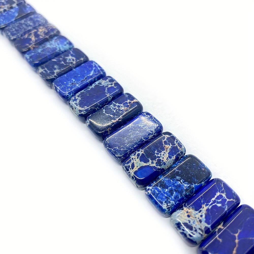Natural Stone Boho Beaded Bracelet Apple Watch Band for Women — Handmade Elastic Rope Strap, Navy & Multicolor, Fits 38/40/41mm Series 1-9 SE Ultra