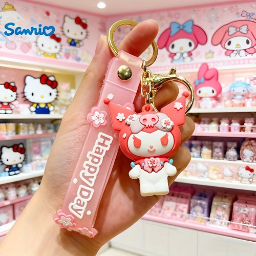 Hello Kitty Keychain Set 5 Pack | Sanrio Cherry Blossom Series Backpack Charm, Car Key Decoration & Lucky Pendant – Cute Gift for Women, Girls & Back to School