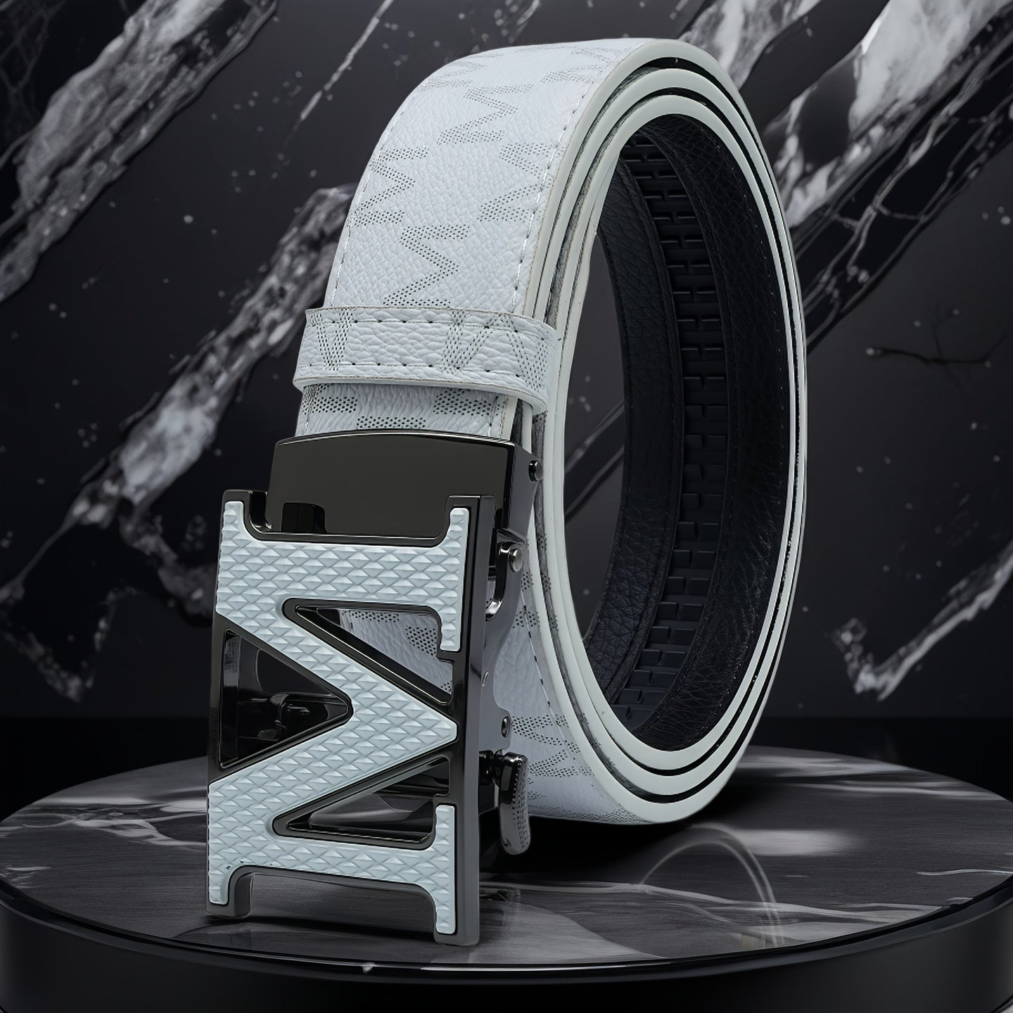 Men'S Stylish Belt Featuring a Letter M Design - Made with a Premium Alloy Automatic Buckle, Perfect for Everyday Use And Festive Events Such As Christmas Or The Spring Festival