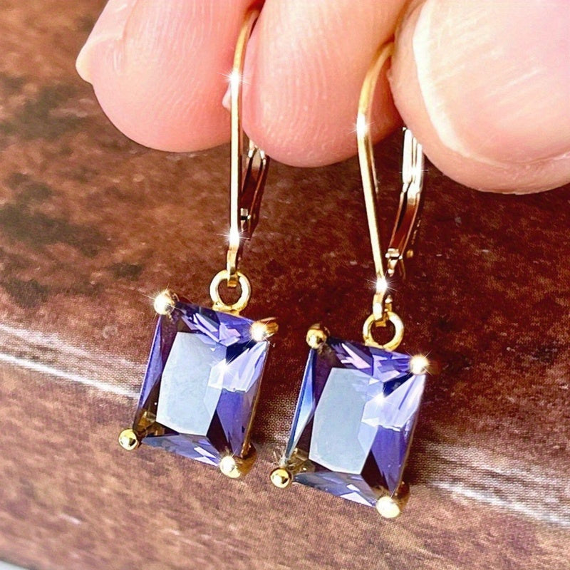 4 pairs of sets, purple/ green/ red/ blue, Women's earrings, earrings.