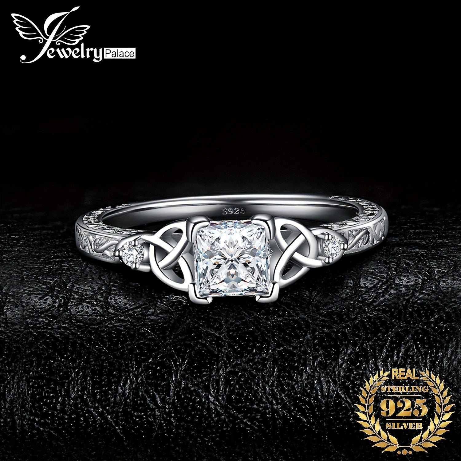 [Wedding Engagement Ring] 1pc 925 Sterling Silver Glamorous And Luxurious Exquisite Multi-Faceted Princess Cut Cubic Zirconia Decor Silvery Wedding Engagement Ring for Women Promise Love Engagement Bridal Band Ring
