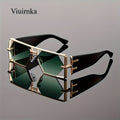 Unisex Oversized Hollow Square Sunglasses, Protection & Metal Frame, Trendy Exaggerated PC Lens Sunglasses, Beach Vacation Travel Essential, Includes Protection Case, Summer Fashion Accessories, Lightweight Durable Eyewear