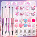 8Set of Featuring Unicorns, Princess Castles, Pink Fairies, And Wooden Decorative Elements, It Is Perfect for Office And Study Supplies