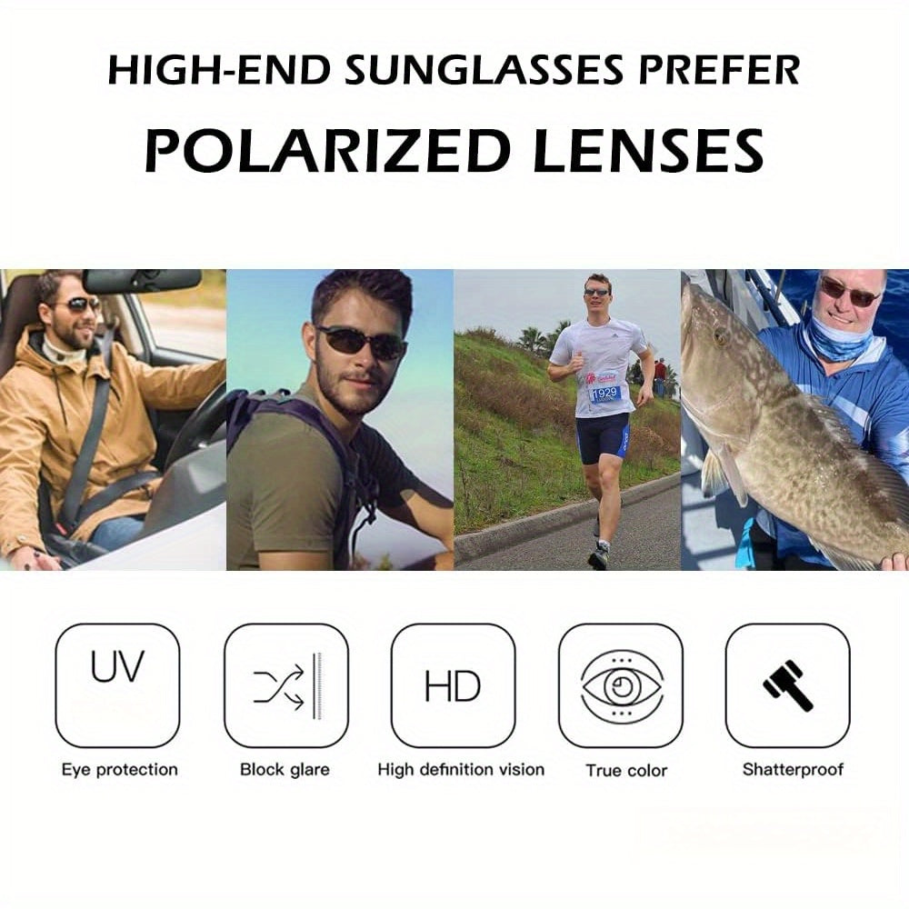Polarized Sunglasses for Men & Women - Tr90 Rimless Frame, Protection, Lightweight & Durable for Running, Fishing, Baseball, Outdoor Activities, Sunglasses, Fishing Eyewear, Sleek Design, Comfortable Fit, Versatile Shades, Fitness Lovers, Stylish Shades,