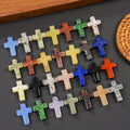 50pcs Cross Stone Bulks Faux Faux Gemstones Cross Shaped Worry Stones Assorted Cross Charm Palm Pocket Quartz Gift Easter Decor