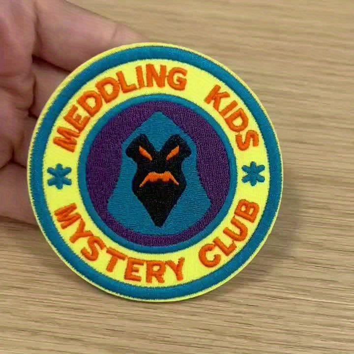 3pcs Meddling S Mystery Club Embroidered Patch - Colorful Fantasy Cartoon Design with Stars & Mysteries, Iron-On/Sew-On for Jackets, Pants, Pet Clothes - Whimsical Adventure Decorative Patch, Cartoon Clothes, Jacket Enhancement