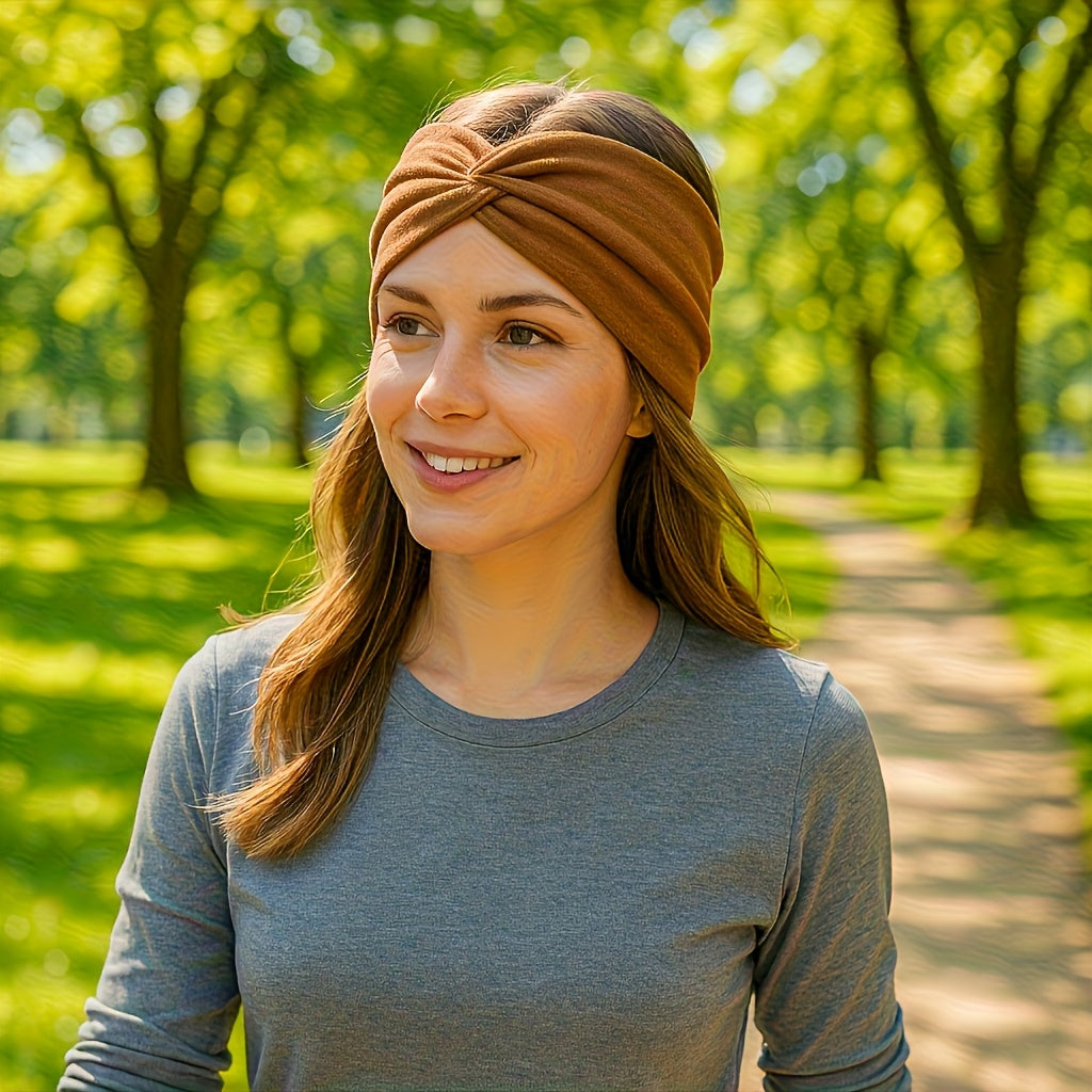 Sports Headbands for Women 20 Pack – Wide Elastic Absorbent Sweat Bands, Solid Color Bohemian Yoga Headscarf for Fitness, Running, Cycling & Basketball, Soft Stylish Hair Accessories Gift Set