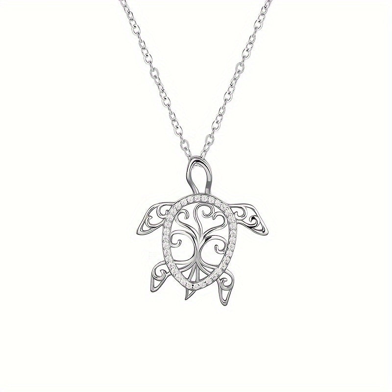 925Sterling Silver Sea Turtle Necklace - Tree of Life, Beachy, Perfect Gift for Mom, Ocean Lover (Holiday, Valentine's Day, Anniversary)