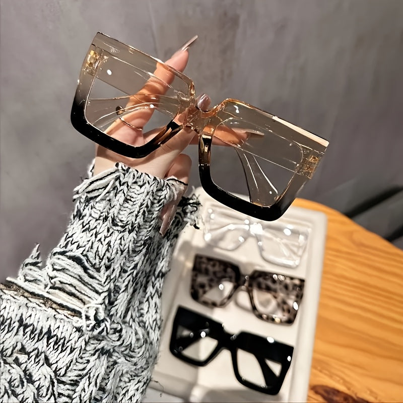 3pcs/4pcs Vintage Square Full Rim Fashion Eyewear - Polycarbonate Frames And Lenses, Clear Fashion Eyewear for Office And Everyday Use