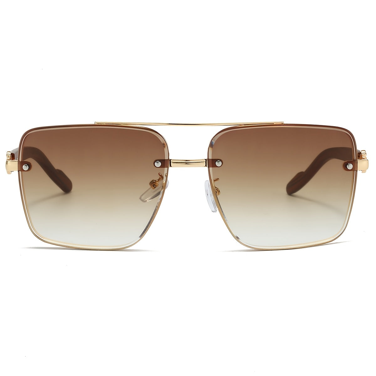 Wood Grain Sunglasses UV400 Square Bridge Frame - AC Lens Gold PC Lightweight Retro Unisex Men Women Driving Travel Street Style 7 Colors