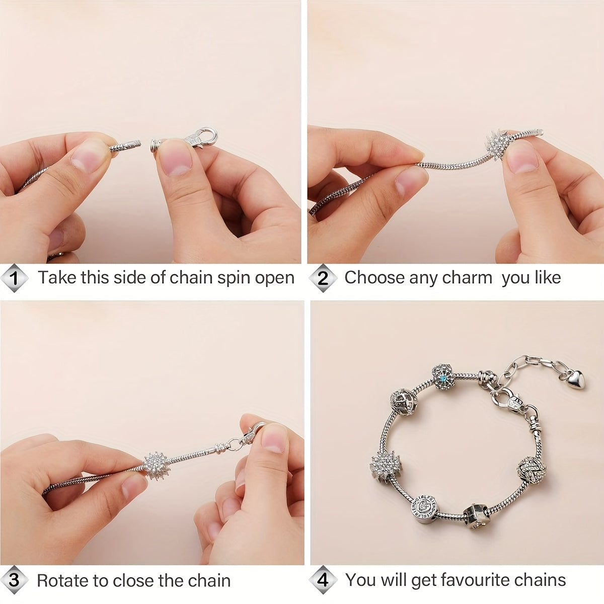 Snake Chain Bracelet Blanks 40pcs Set - Adjustable DIY Bead Pendant Bracelet with Heart Extension Chain for Jewelry Making, Craft Supplies Bulk