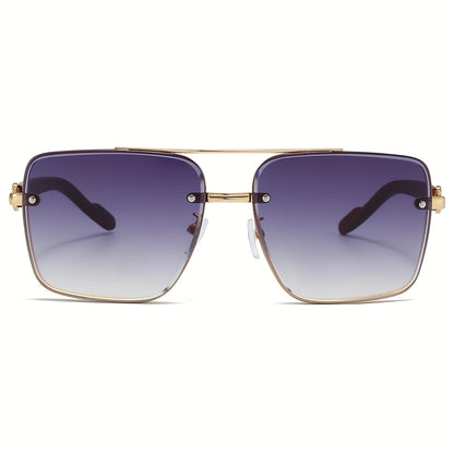 Wood Grain Sunglasses UV400 Square Bridge Frame - AC Lens Gold PC Lightweight Retro Unisex Men Women Driving Travel Street Style 7 Colors