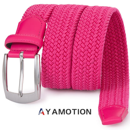 Ratchet Belt for Men & Women - Stretch Woven Elastic Braided, Auto Buckle, 32 Adjustments, Sizes S-XL, 5 Colors, Golf Wedding School Gift