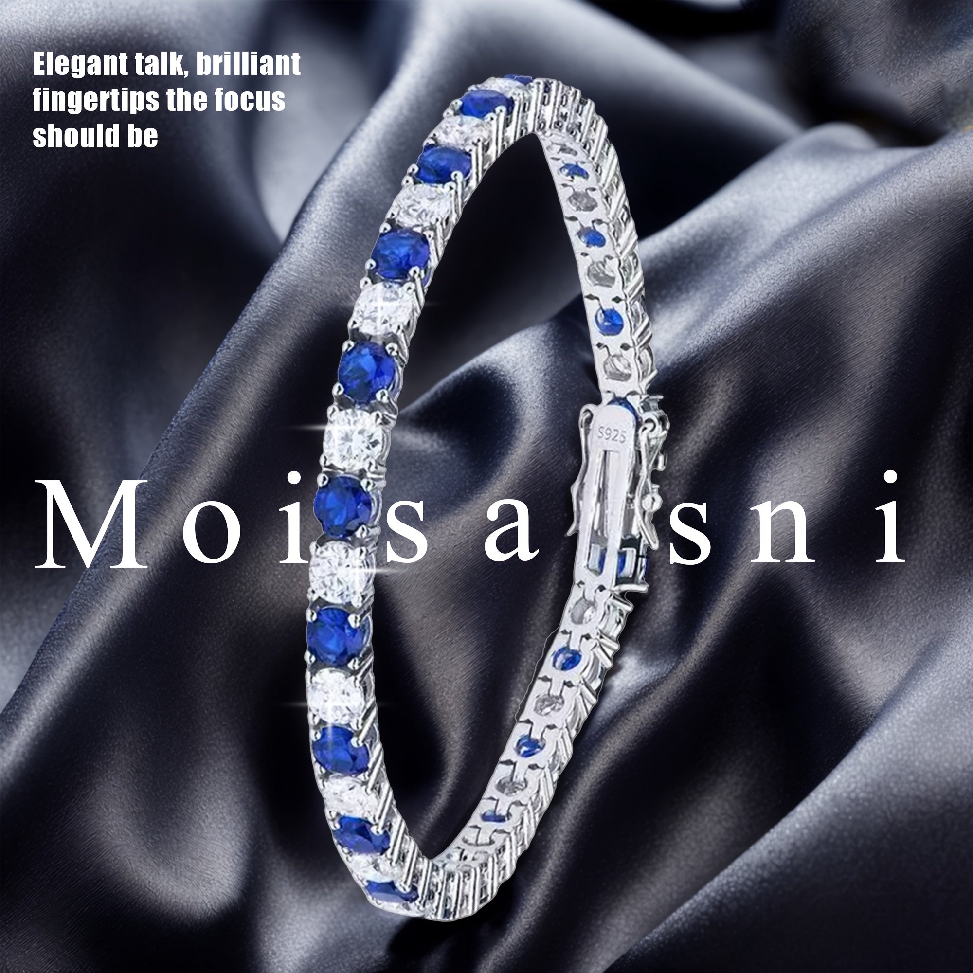 1pc Italian Luxury 925 Silver Moissanite Inlaid Bracelet, Designed And Hand-crafted By An Italian Designer, This Is A Commemorative Gift for Your Wife.Suitable for Various Occasions Such As Banquets.Gift Bag.Total Weight Of The Product (0.31 oz)