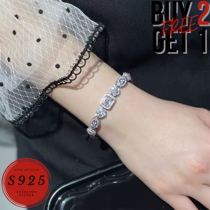 925 Sterling Silver CZ Diamond Bracelet for Women Men - Sparkling Zircon Tennis Bracelet Italy Fashion Jewelry with Gift Box, Birthday Anniversary Holiday Gift for Couples