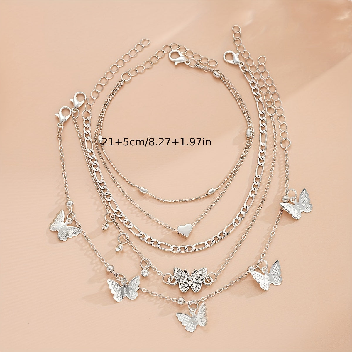 Set of 22 Easy Faux Pearl Anklets Featuring Geometric Designs, Butterfly Twists, And Love Star Chains, Perfect for Women'S Daily Wear, Light Luxury, Parties, Beach Vacations, Dates, And Gifting