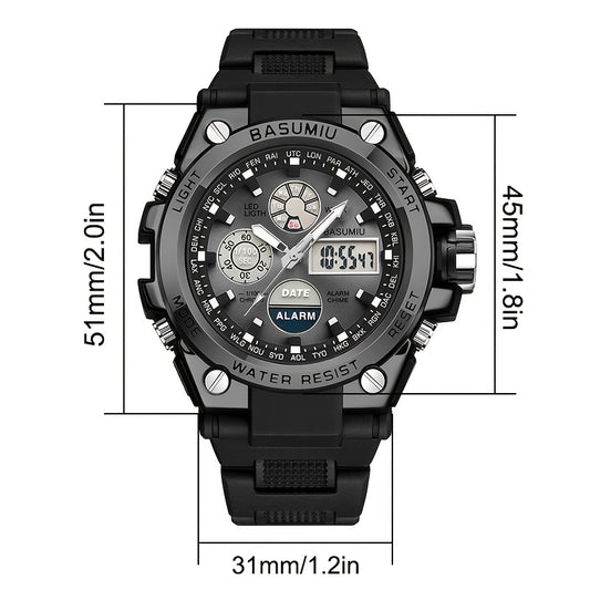 Men'S Stylish Sports Electronic Watch with Dual Display, an Excellent Gift Option