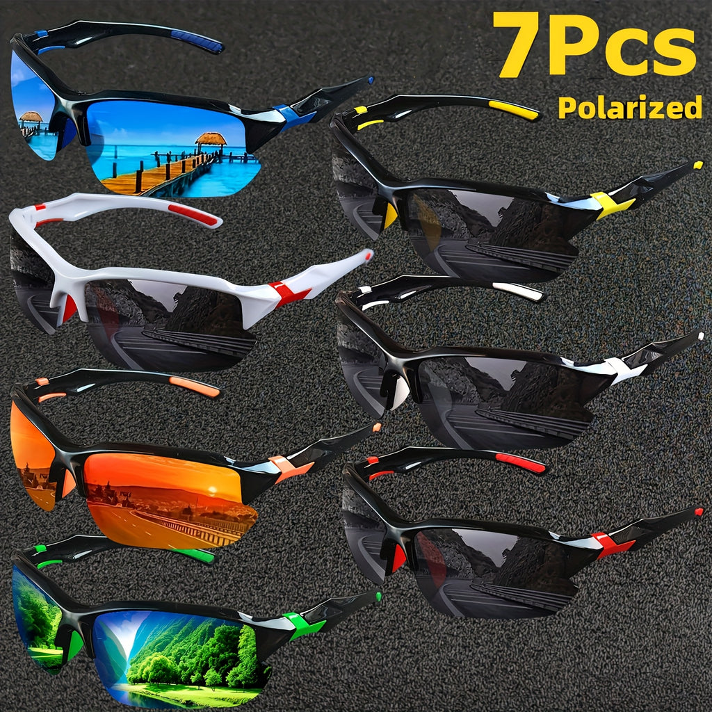 7 Pairs of Stylish And Handsome Square Frame Glasses, Trendy Style
