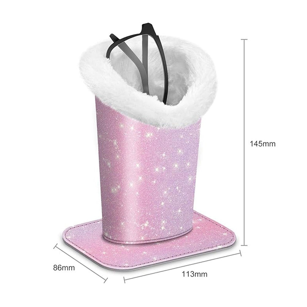 Eyeglasses Holder Stand Plush Lined Anti-Scratch Glasses Storage Organizer for Desk Nightstand Office Bedroom 34 Patterns Gift