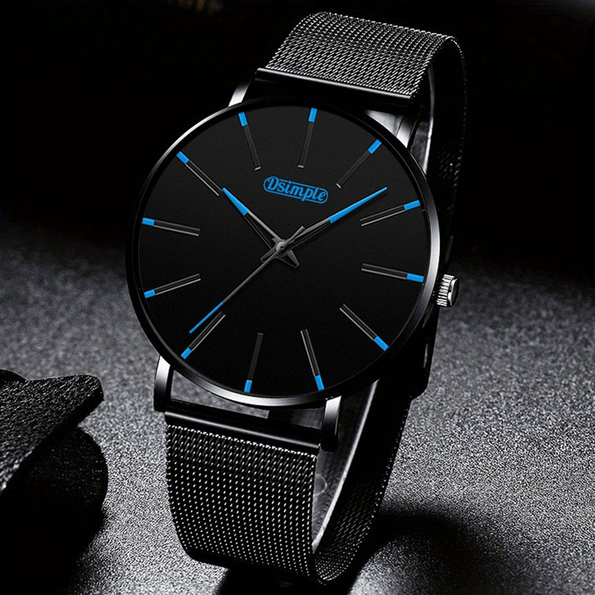 Luxury Watch Set for Men 4pcs Quartz Analog Watch Bracelet Necklace Gift Box Set Business Casual Formal Occasion Fashion Accessories