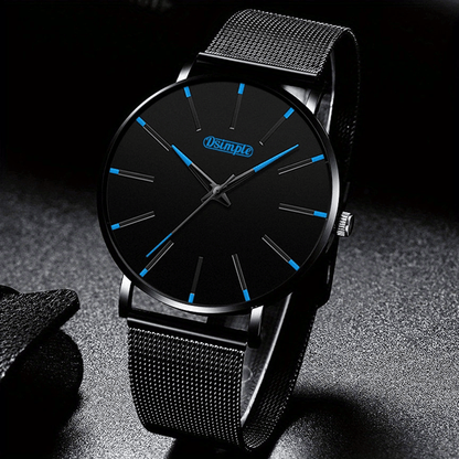 Luxury Watch Set for Men 4pcs Quartz Analog Watch Bracelet Necklace Gift Box Set Business Casual Formal Occasion Fashion Accessories