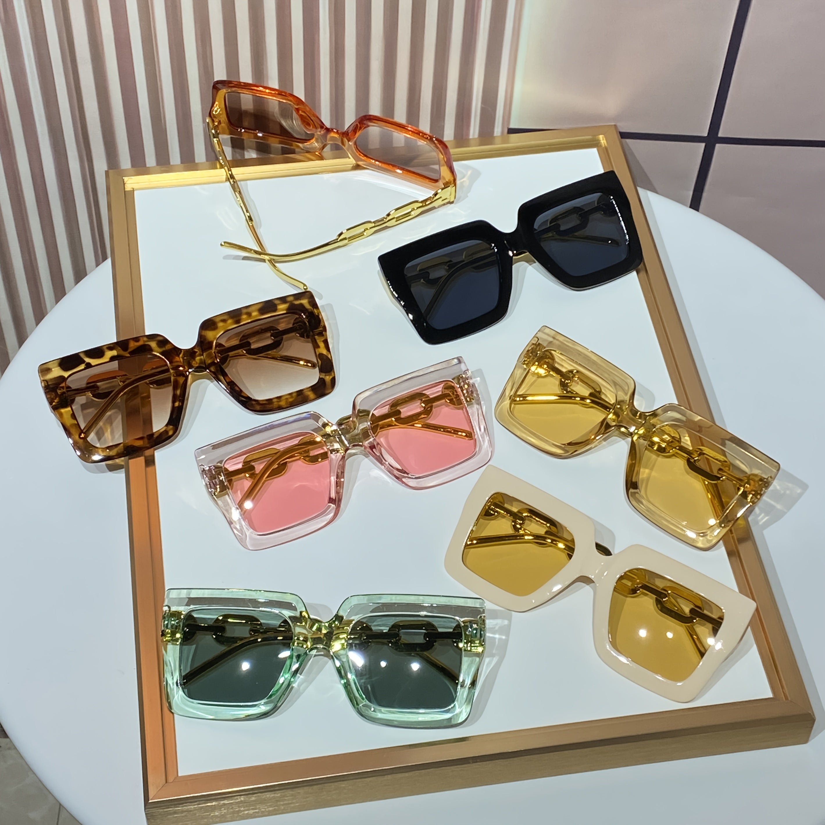 14 Pairs of Women'S Plastic Square Frame Cute Large Rim Stylish Dopamine Fashion Glasses for Casual Daily Use