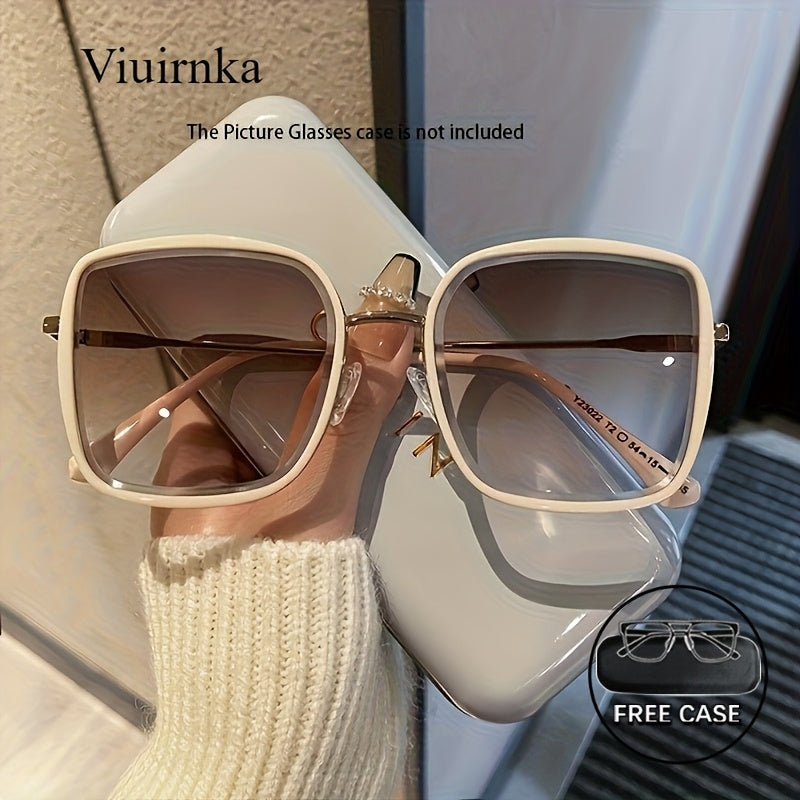 Summer Must Haves, New Oversized Square Gradient Glasses, Unisex Premium Lenses For Ultimate Eye Protection And Clear Vision, Perfect For Driving, Beach, Vacation, Travel And Cruise, Fashionable And Functional Eyewear Choice