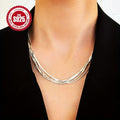[Daily Wear & Parties] 925 Silver Layered Pendant Necklace, Featuring A Low-Allergy Multi-Strand Chain, Suitable For Daily Wear And Parties, Carnival Accessories