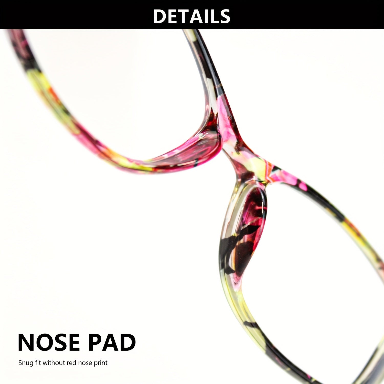 9-Pack Fashion Floral Glasses With Classic Color Square Frame Hollow Design, Unisex Glasses Comfortable Wide Temple Trendy Multi-Pack Glasses