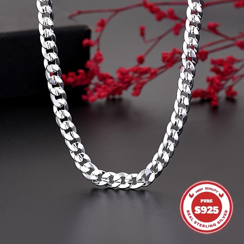 S925 Sterling Silver Cuban Link Chain Necklace 10mm - Heavyweight Handcrafted Thick Cuban Chain for Men & Women, Sturdy Hip Hop Jewelry for Casual & Special Occasions, Available in 20"-24"
