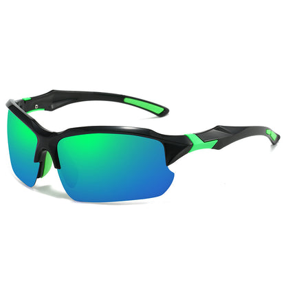 Half Frame Sports Sunglasses for Men 3 Pack - Lightweight UV Protection Outdoor Goggles for Running Fishing Skiing Driving Cycling Sun Protection Wraparound Shades