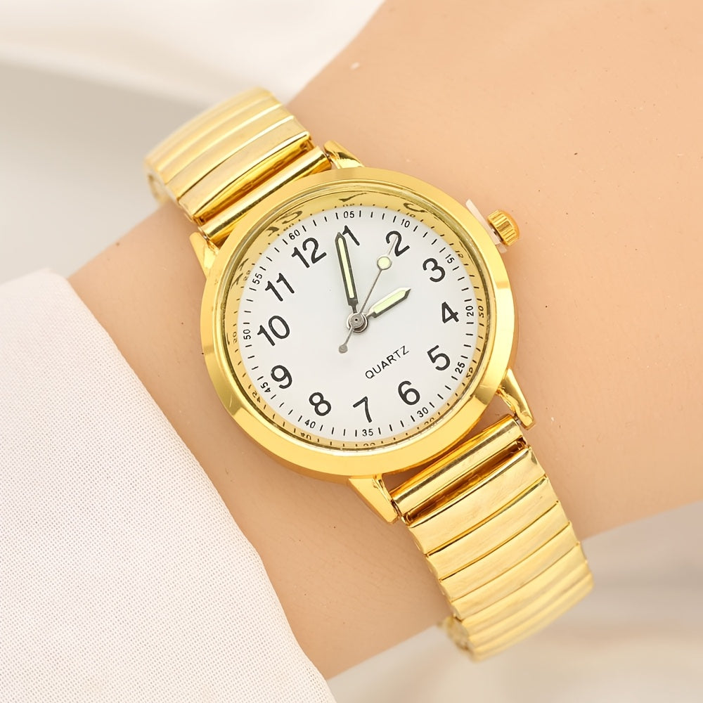 Upgraded Luminous Women'S Watch with a Fashionable Elastic Design, Adjustable Size, Sold As a Single Piece