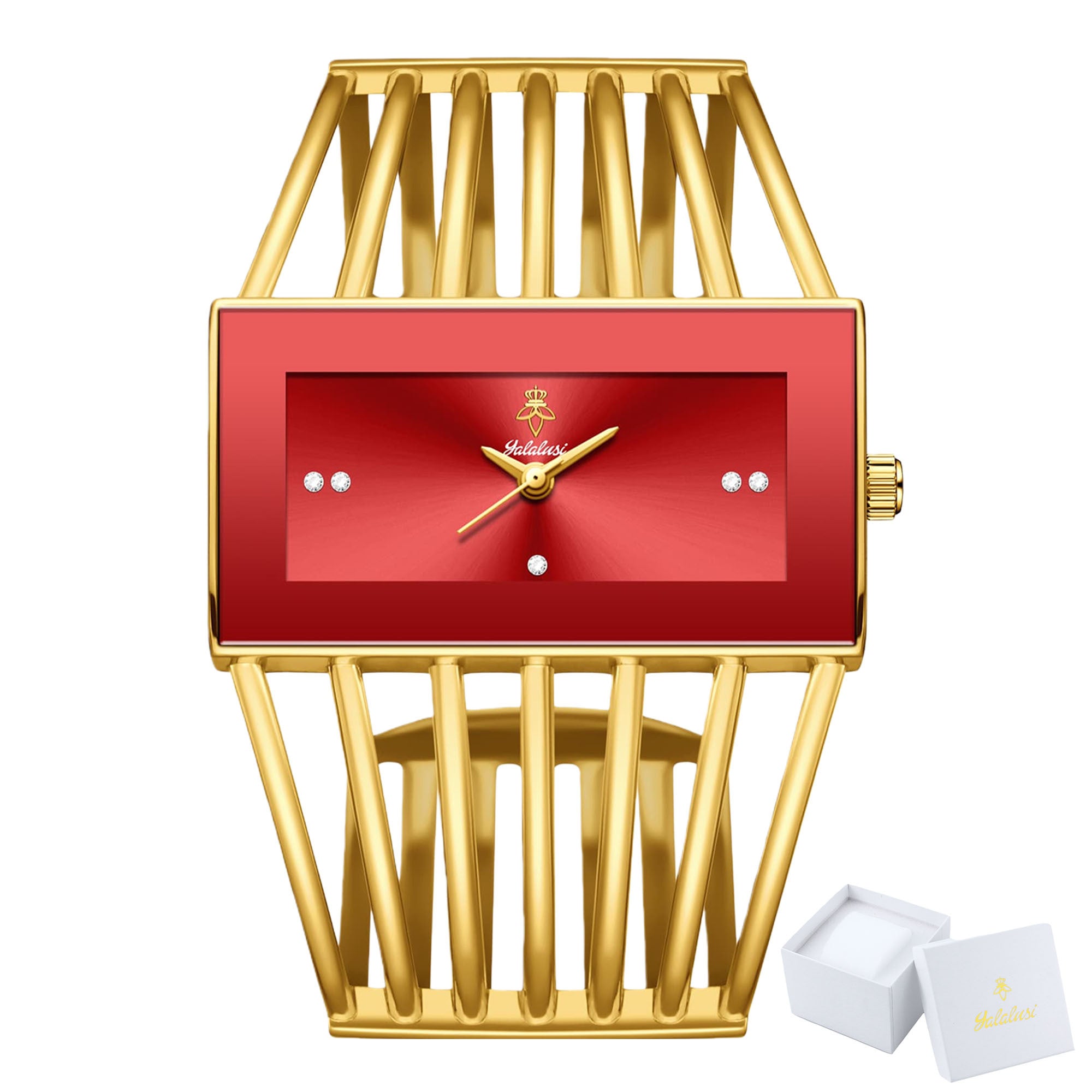 YaLaLuSi Brand 1 Elegant and Fashionable Women' S Quartz Wristwatch Unique Personality Elastic Openwork Bracelet Style Classic Solid-Color Square Dial Exquisite Rhinestones Versatile for Casual Attire Perfect Gift for Women, Family, or Friends