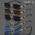 5pcs Pack (5pcs) Men's & Women's Frameless Metal Glasses - Retro Classic Slim Eyewear Suitable for Summer Parties, Casual Outfits, Photo Shoots - Trendy Frameless Specs