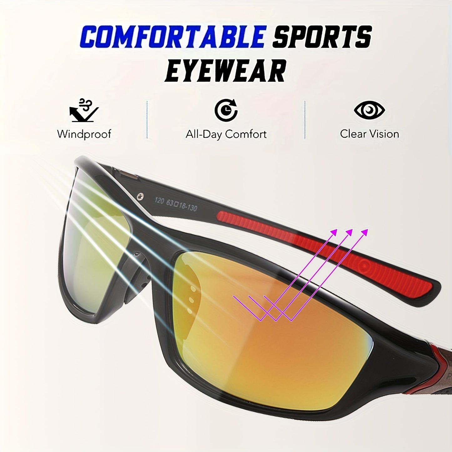 Sports Sunglasses 4 Pack UV400 Full Frame - Ultra-Light PC Lens Bulk Set Men Women Cycling Running Hiking Fishing Outdoor Activities