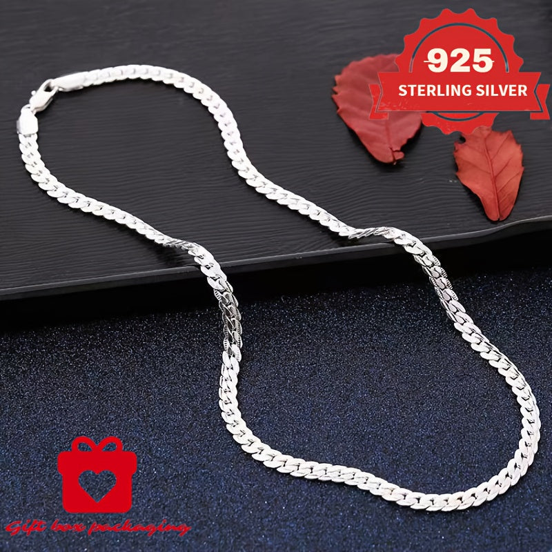 Snake Chain Necklace 925 Sterling Silver Handmade Unisex 6.25g Serpentine Link Chain 18 20 22 24 Inch Gift for Her Mom Girlfriend