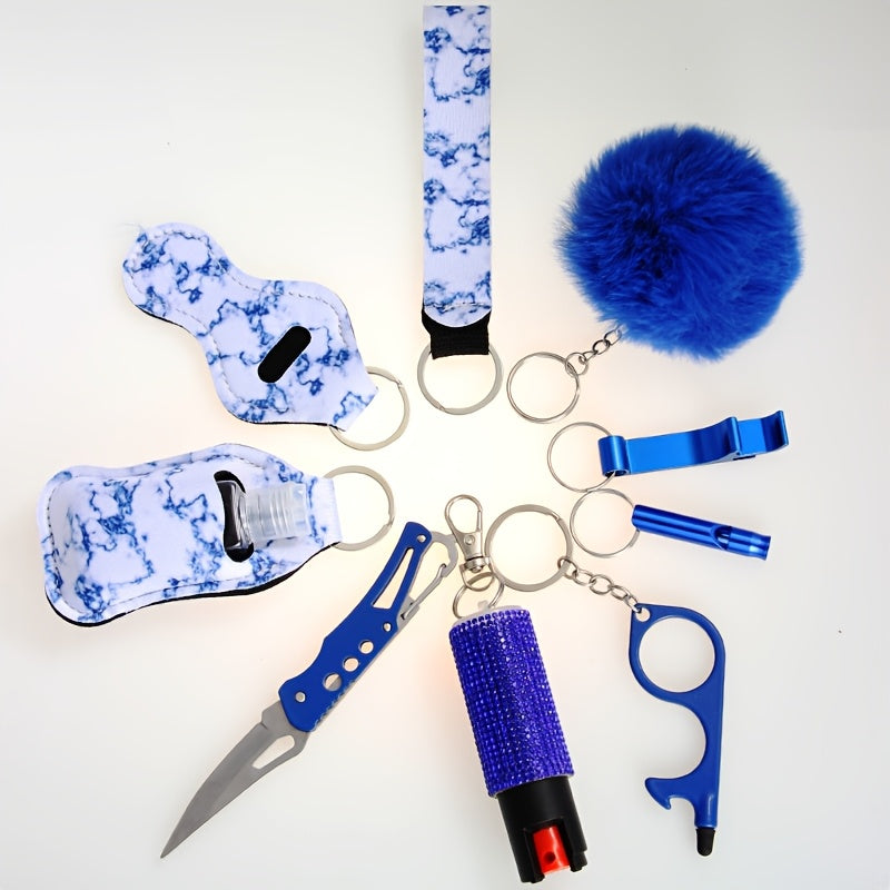 Women's Protection Set, Multiple Gadgets Accessories, Whistle, Pocket Knife, Spray Keychain, Essential Accessories for Daily Outings, A Novel Holiday&Birthday Gift