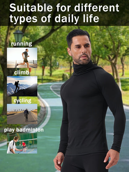 3pcs Men's UPF Hooded Sweatshirts with Mask Quick Dry Breathable Outdoor Hoodies – view 7