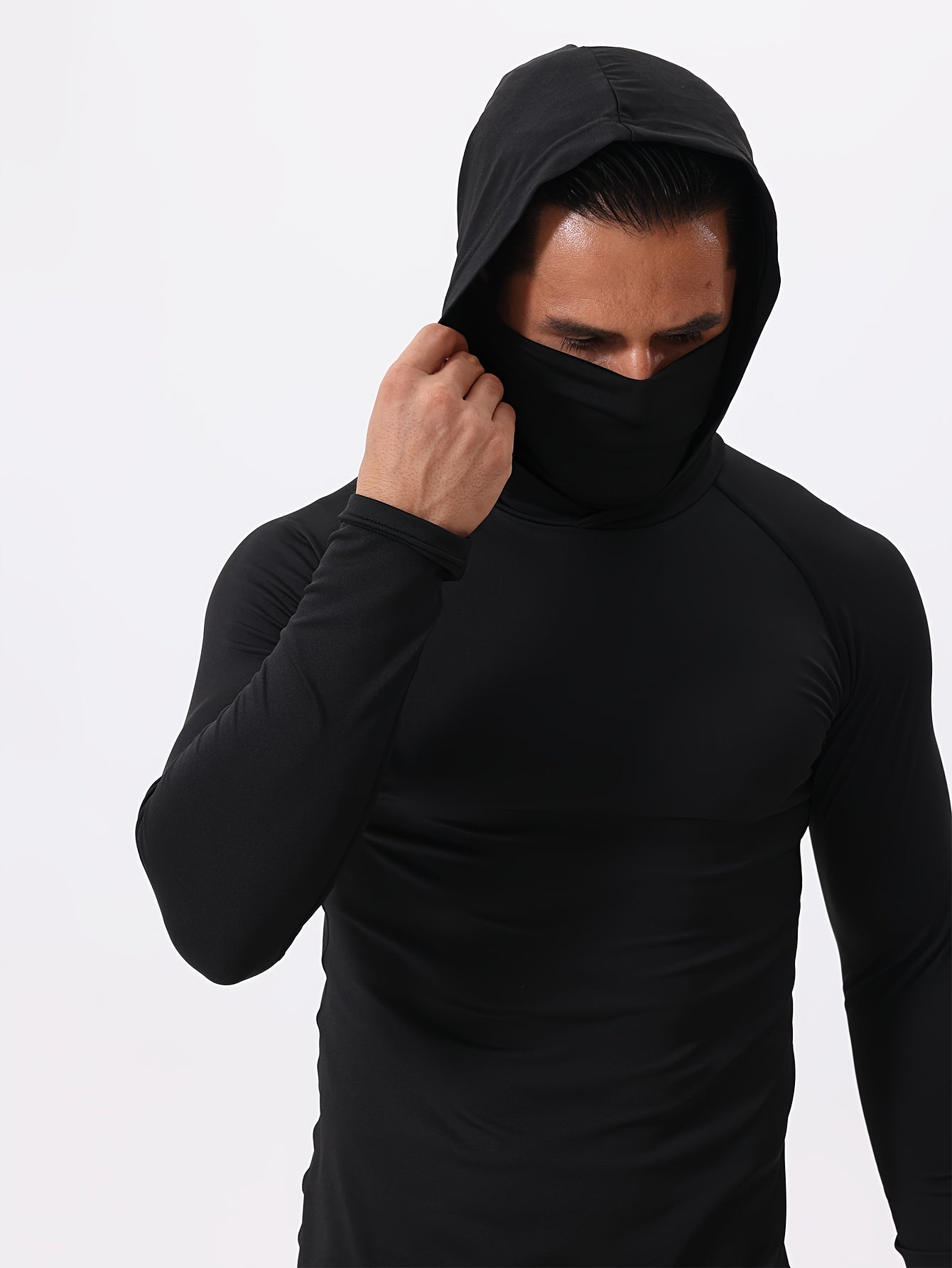 3pcs Men's UPF Hooded Sweatshirts with Mask Quick Dry Breathable Outdoor Hoodies – view 12