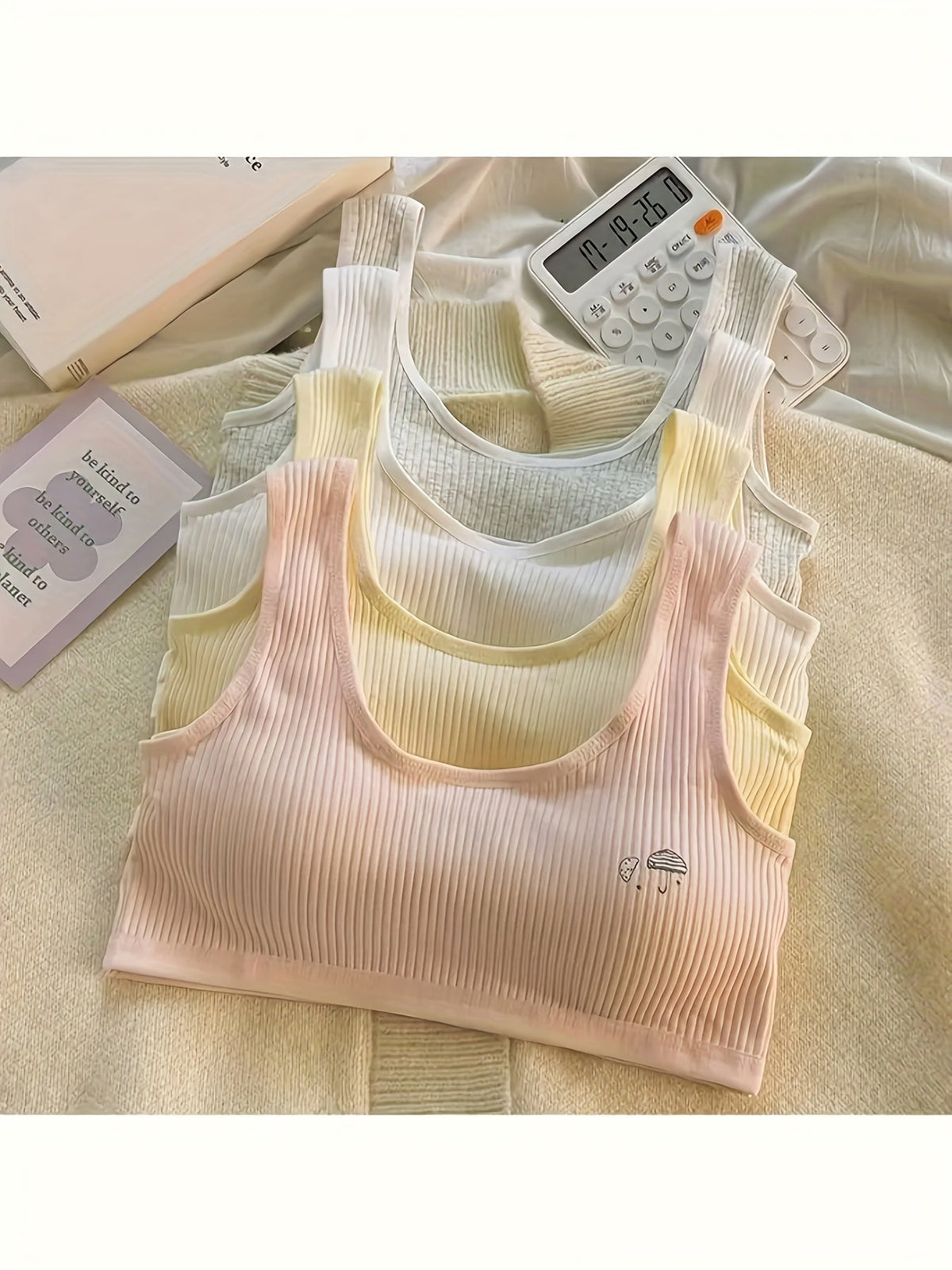 4-Pack Girls' Training Bra and Panty Set - Breathable Everyday Comfort – Sizes 12-13Y – view 2