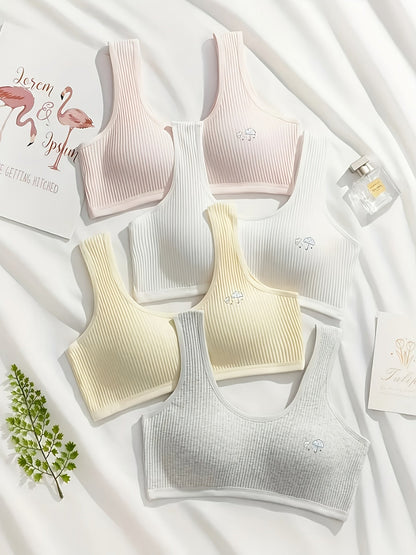 4-Pack Girls' Training Bra and Panty Set - Breathable Everyday Comfort – Sizes 12-13Y – view 9
