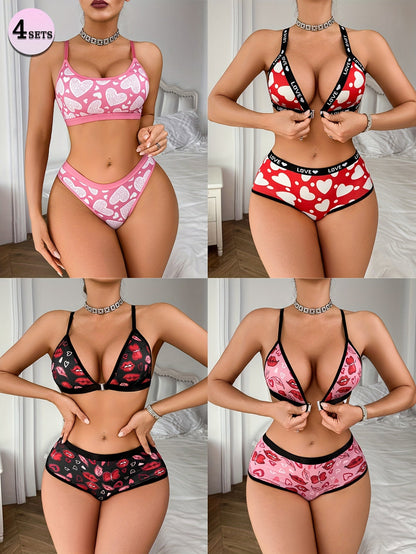 4-Pack Women's Bra and Panty Lingerie Set - Breathable Sport-Inspired Style – view 8