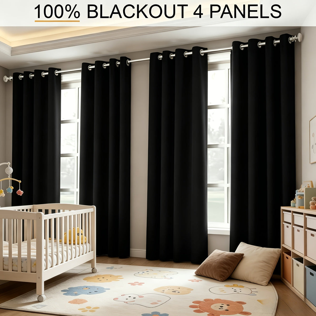 4-Piece Blackout Curtain Panels - Thermal Lining for Bedroom Privacy – view 2