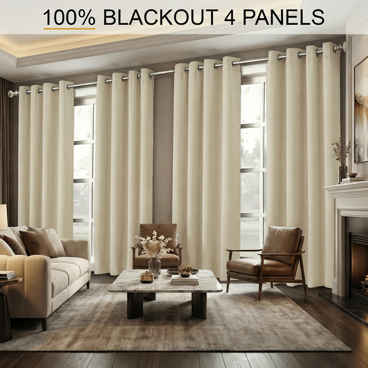 4-Piece Blackout Curtain Panels - Thermal Lining for Bedroom Privacy – view 7