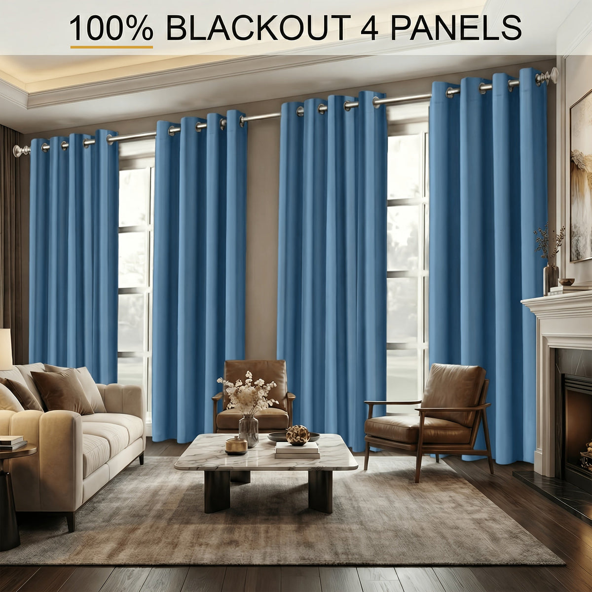 4-Piece Blackout Curtain Panels - Thermal Lining for Bedroom Privacy – view 9