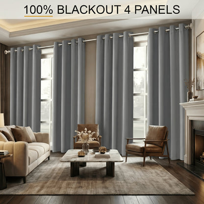 4-Piece Blackout Curtain Panels - Thermal Lining for Bedroom Privacy – Black option – view 5