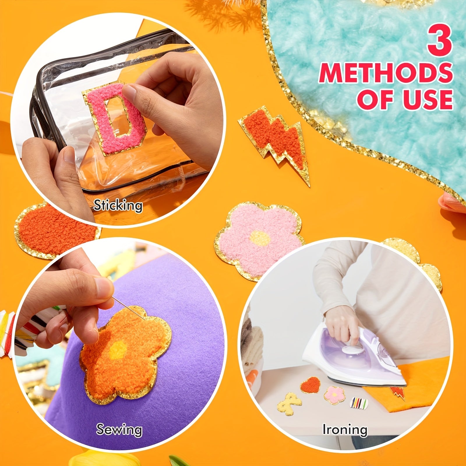 78pcs of Chenille Letter A-Z Self-adhesive Patch, Hat Jacket Jeans Clothes Patch Mixed Color
