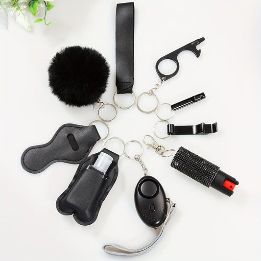 Safety Keychain for Women&Men with Personal Safety Alarm, Safety Keychain Accessories with Whistle, for Your Safety, Protection Keychain Full Set.